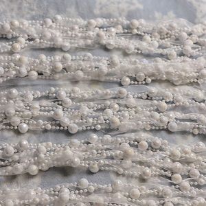 White iridescent bead garland